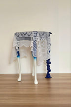 Blue Muse — Hand-Painted Side Table, Code: ST01001