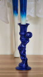 Blue Muse — Hand-Painted Side Table, Code: ST01001
