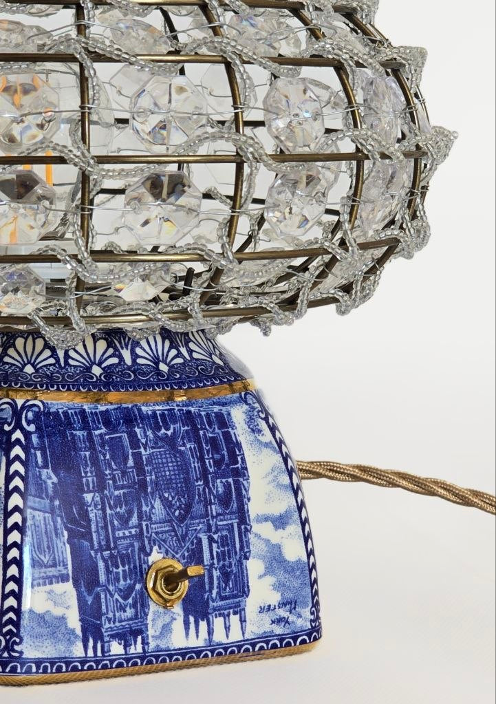 Lumière – Crystal & Vintage Ceramic Table Lamp, Code: TL01002