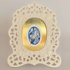 Songbird Cameo – Hand-Painted Vintage Ceramic Frame, Code: FF01003