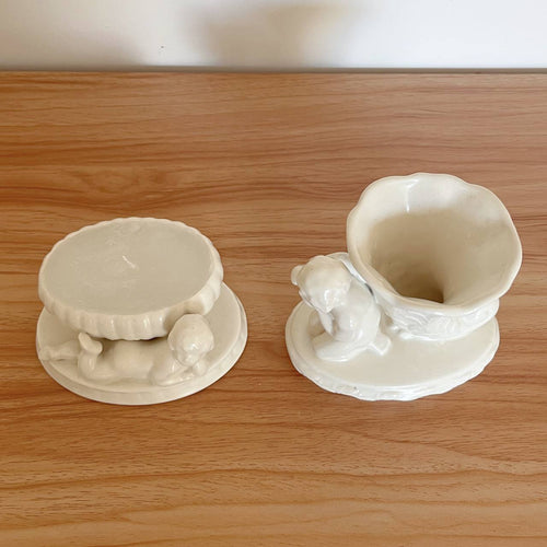 Little Guardians – Vintage Cherub Candle & Match Holder Set
