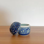 Koi Bloom – Vintage Blue & White Ceramic Bud Vase