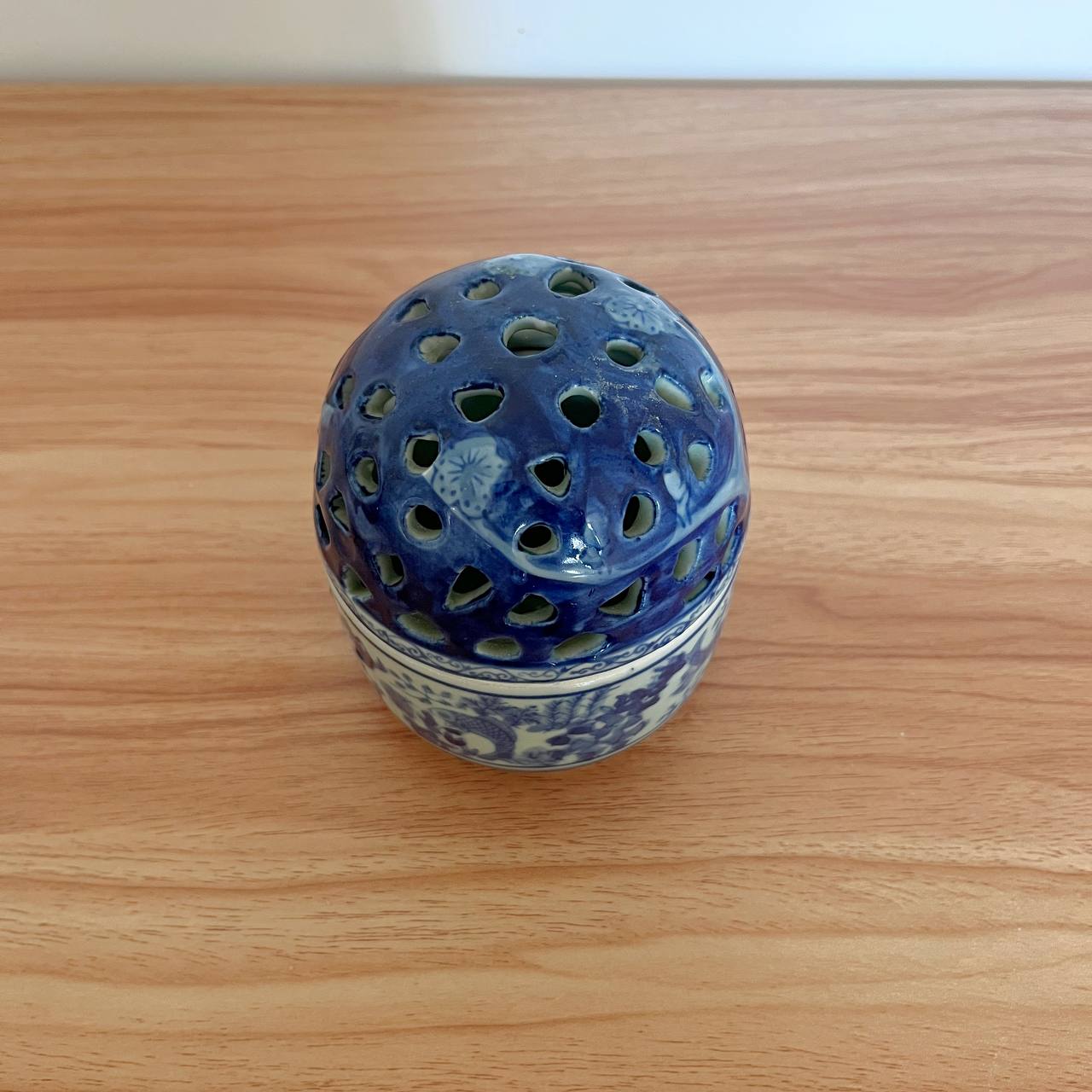 Koi Bloom – Vintage Blue & White Ceramic Bud Vase